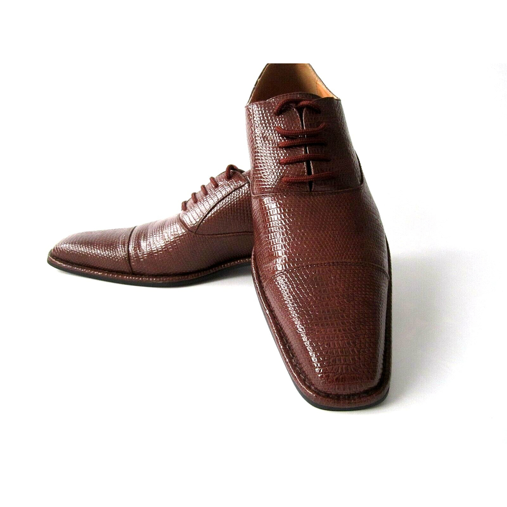 LUCIO RICCI "OXFORD"  DRESS CASUAL MEN SHOES BROWN LEATHER SIZE 8.5 M